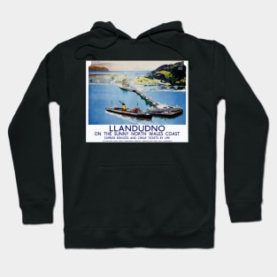 Vintage British Railways Travel Poster for Llandudno Hoodie